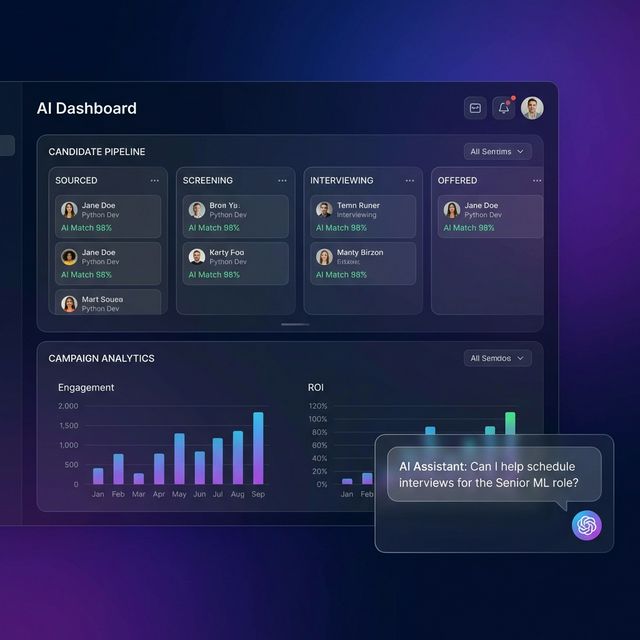 Aplikante AI Dashboard — candidate pipeline and analytics